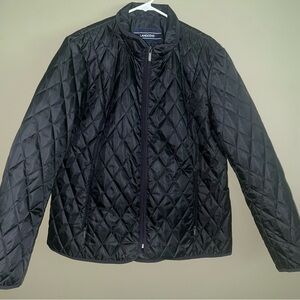Lands' End Black Quilted Jacket for Woman